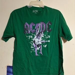 AC/DC Green Tee with Purple Graphic